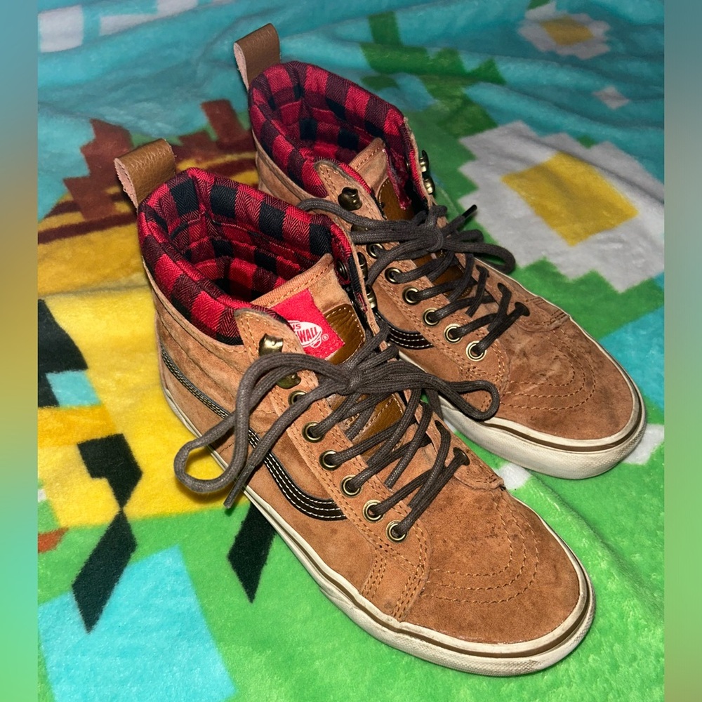 Brown and Plaid Vans